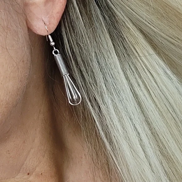 Miniature Whisk Drop Earrings - Picture 5 of 6